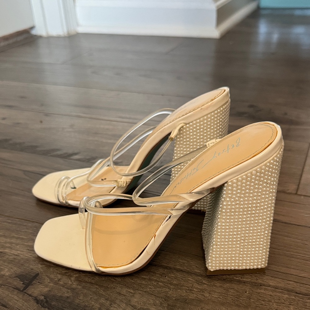 Betsy Johnson Pearl Heel Sandals